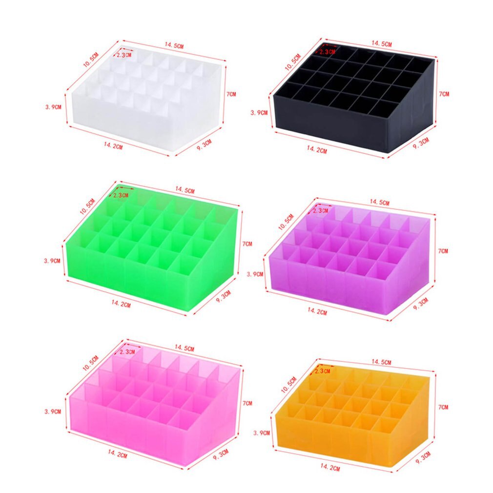 24 grille étui de rouge à lèvres en plastique cosmétique organisateur rouge à lèvres présentoir Portable maquillage boîte de rangement