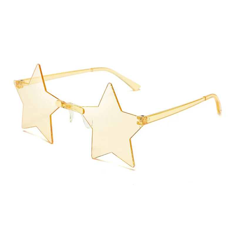 Mode Dunne Stervormige Zonnebril Vrouwen Randloze Bril Persoonlijkheid Brillen Cool Disco Ster Bril Voor Mannen Unisex Brillen Brillen