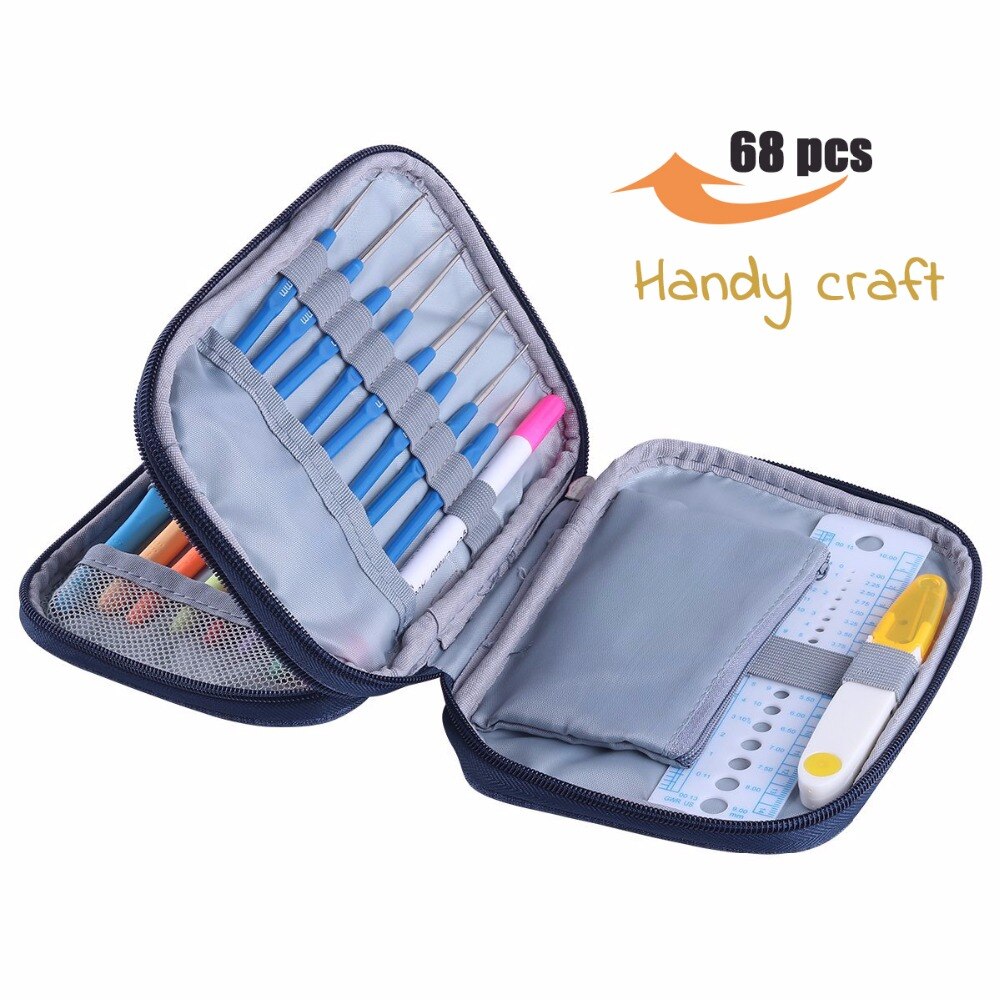 Haak Naalden Sets Ergonomie Handvat Garen Weave Breinaalden Haken Schaar Heersers Stitch Breien Accessoires Set Voor Moeder