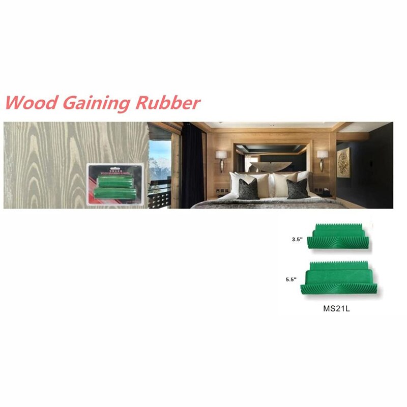 2Pcs M-Shape Wood Grain Decorating Tool Graining Rubber Painting,Green (MS8L)