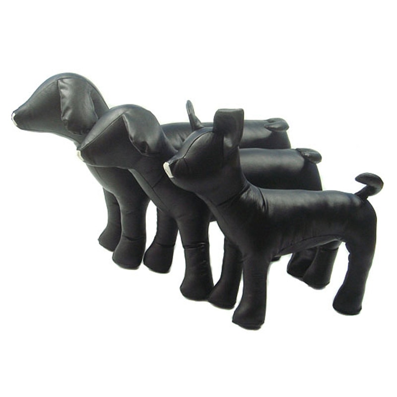 Mannequin en cuir pour chien, Position debout, modèles de jouets pour animaux de compagnie, affichage de boutique, noir S