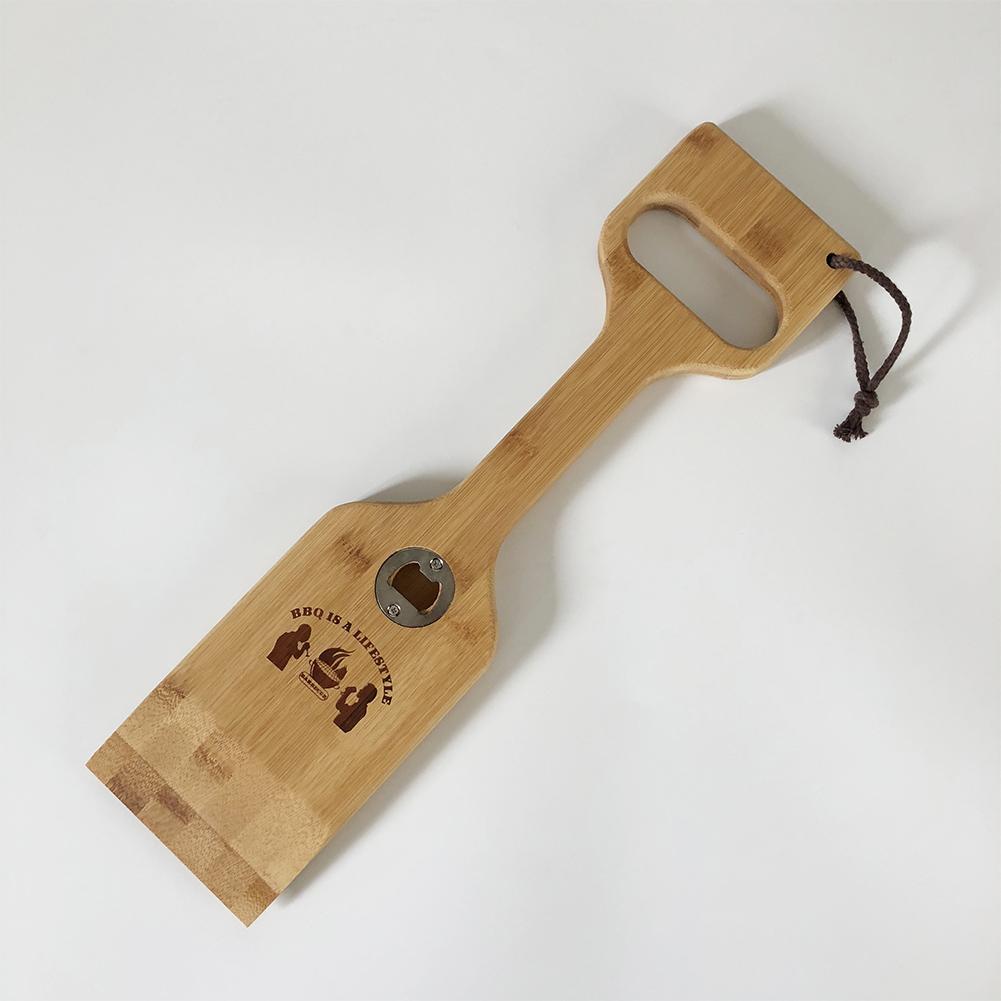 En bois Gril Grattoir Nettoyant Pour Gril avec Ouvre-bouteille Barbecue Brosse Brosse Boisé Sûr Gratter Barbecue Plancha Nettoyage