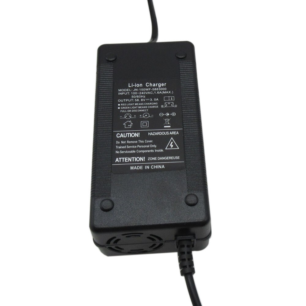 52V Ebike Battery Charger Output 58.8V 3A XLRM XLR Male 3pin Socket GX16 use for 14S 51.8V 52V 15AH 20AH 25AH battery with fan