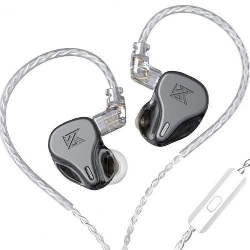 KZ DQ6 In-Ear Oordopjes - 3DD Dynamische Drivers, HiFi Muziek, Microfoon Optie, 1.2m Kabel: Zwart Met Microfoon