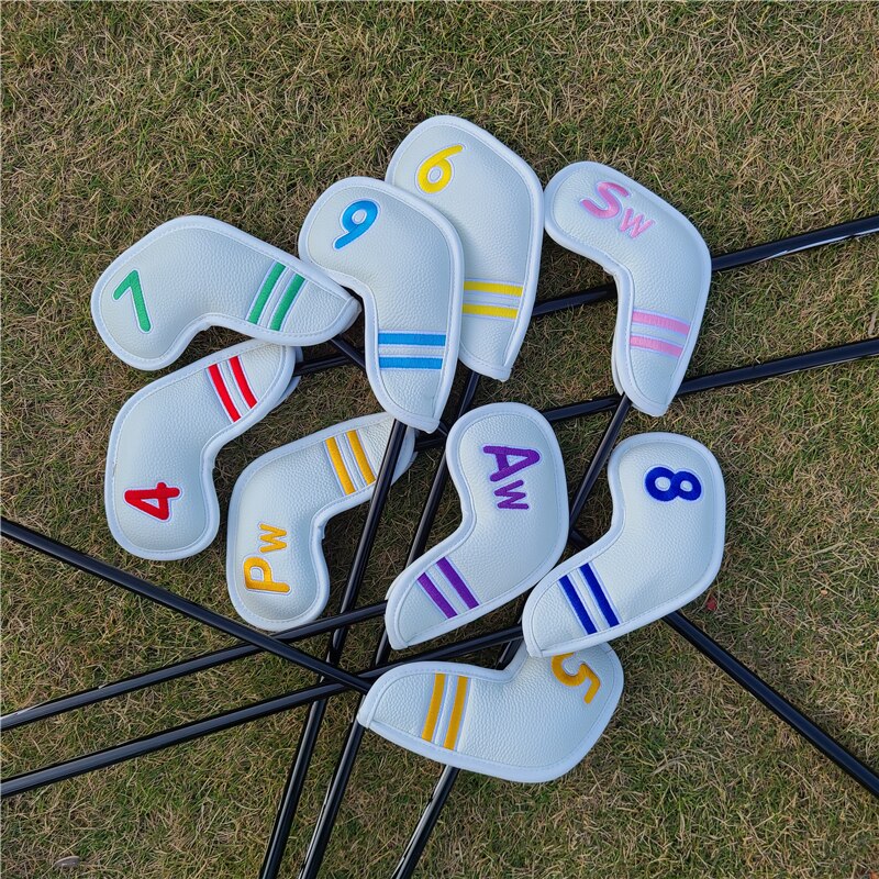 Grandi numeri bianchi ferri da Golf copricapo # 4-9PAS Golf Iron Set copricapo per uomo donna
