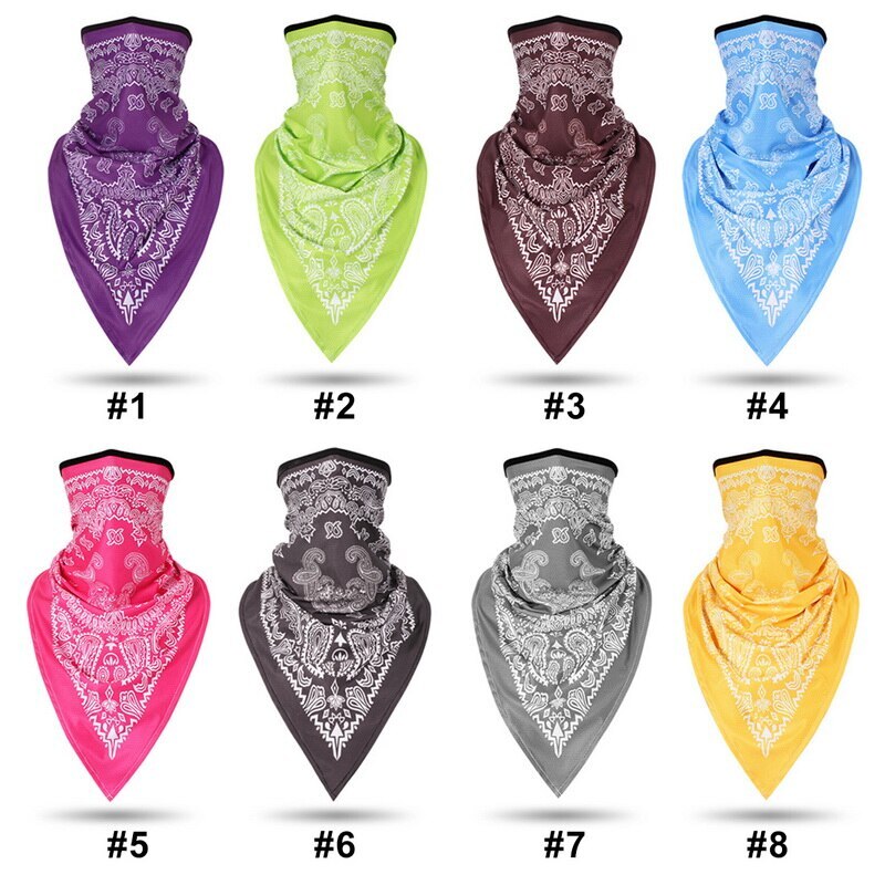 Unisex Windproof Thin Wrap Scarf Men Women Face Scarf Bandana Ear Loops Face Balaclava Neck Gaiters Digital Printed