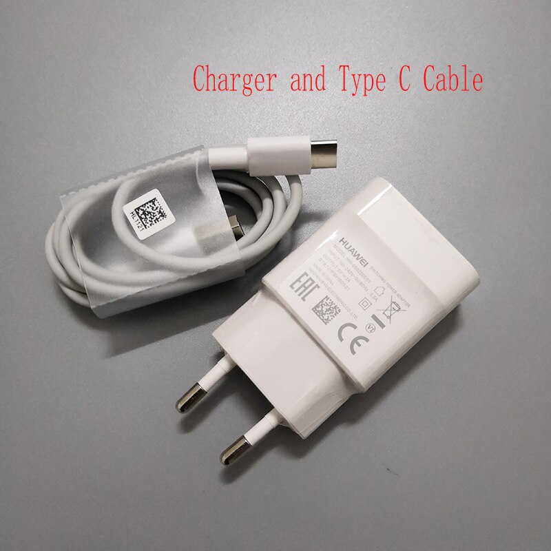 Genuine for Huawei QC2.0 Fast Charger 5V 2A EU plug USB Type-C cable Quick charge adapter for P30 lite P20 P10 Nova3 Mate 7 8 P7: Add Type C Cable