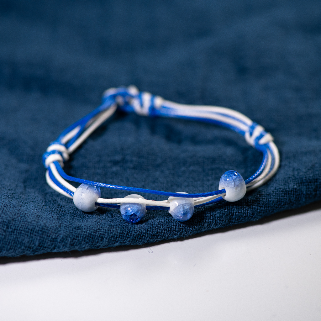 Love stone women's ceramic bracelet Female hand-woven couple small jewelry #5347: Rust Red