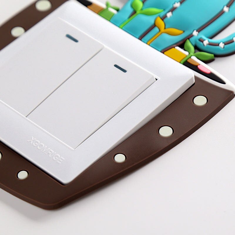 Pegatina de conmutador luminosa de dibujos animados para sala de estar, pegatina de pared para niños, calcomanía de interruptor de luz luminosa, decoración del hogar, cubierta protectora