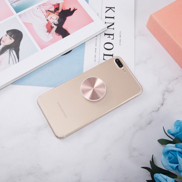 Pipsocket Metal попсокет Mobile Phone Holder Popping Bright Metallic Pocket Socket Lazy Finger Ring Expanding Stand Grip Pops: Pink