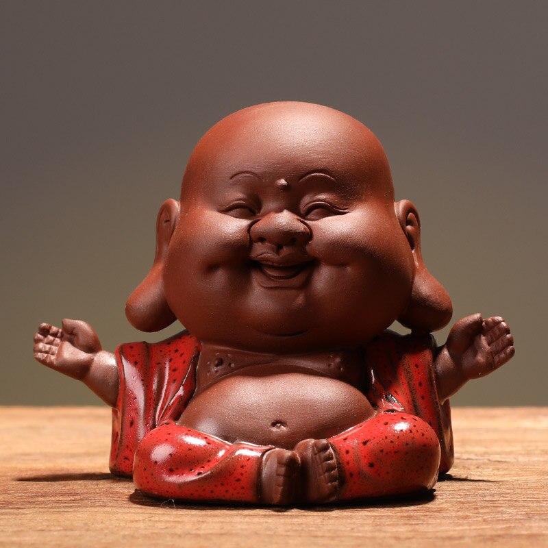 Zisha thé animaux ornements peuvent être cultivés joie heureux Maitreya mignon thé jouer thé Art décoration de la maison Zen