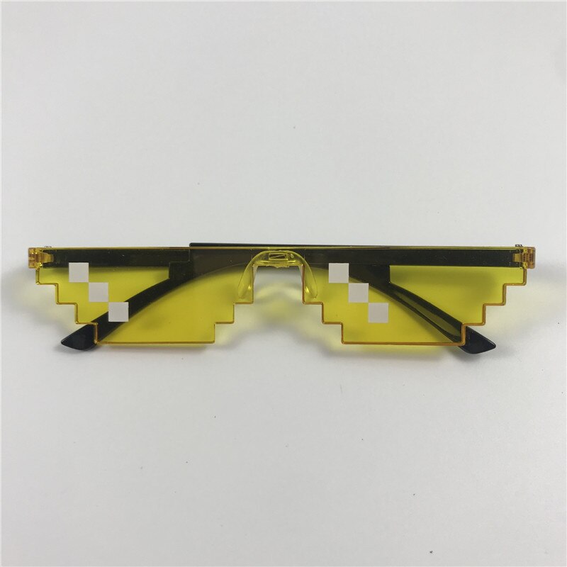 Mosaik Sonnenbrille Trick Spielzeug Schurke Leben Gläser Codierung Pixel modisch Coole Brille Frauen Männer Schwarz Mosaik Sonnenbrille Kind Lustige Brillen: Gelb1