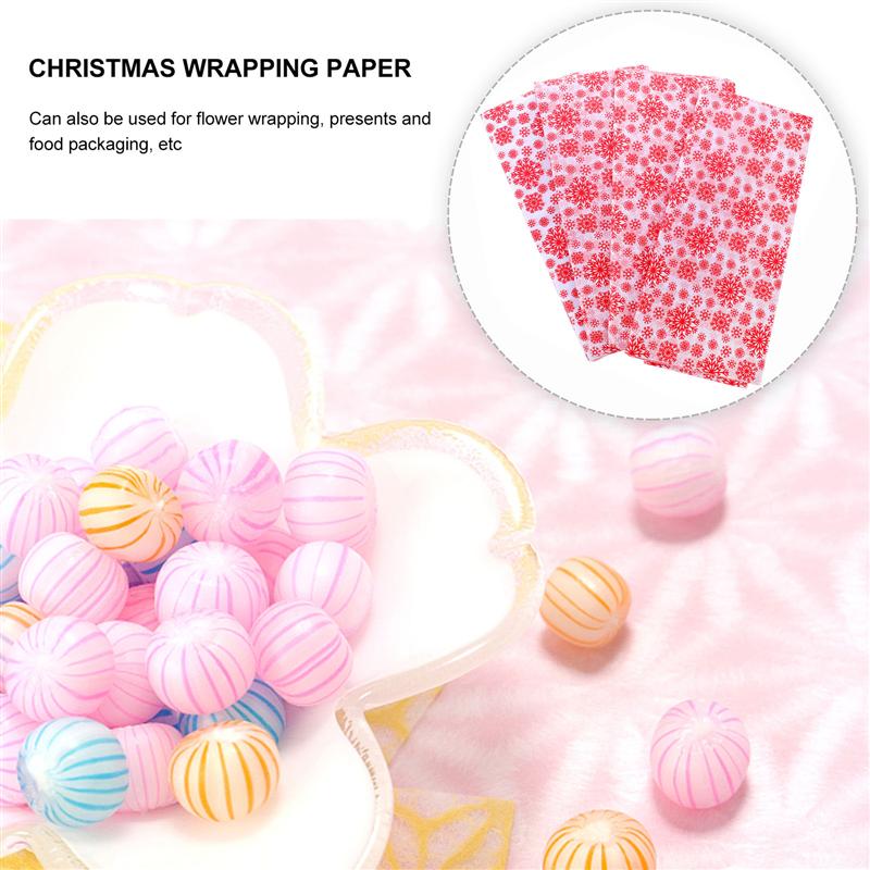 4 Packs Wrapping Paper Christmas Series Snowflake Thin Tear-Resistant Wrapper Tissue Paper for Craft