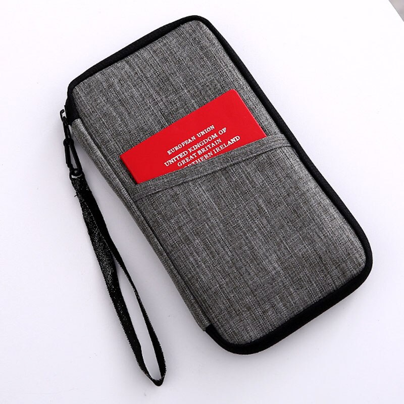 Multi-function Travel Passport Storage Bag Waterproof Portable Card Package WHShopping: gray