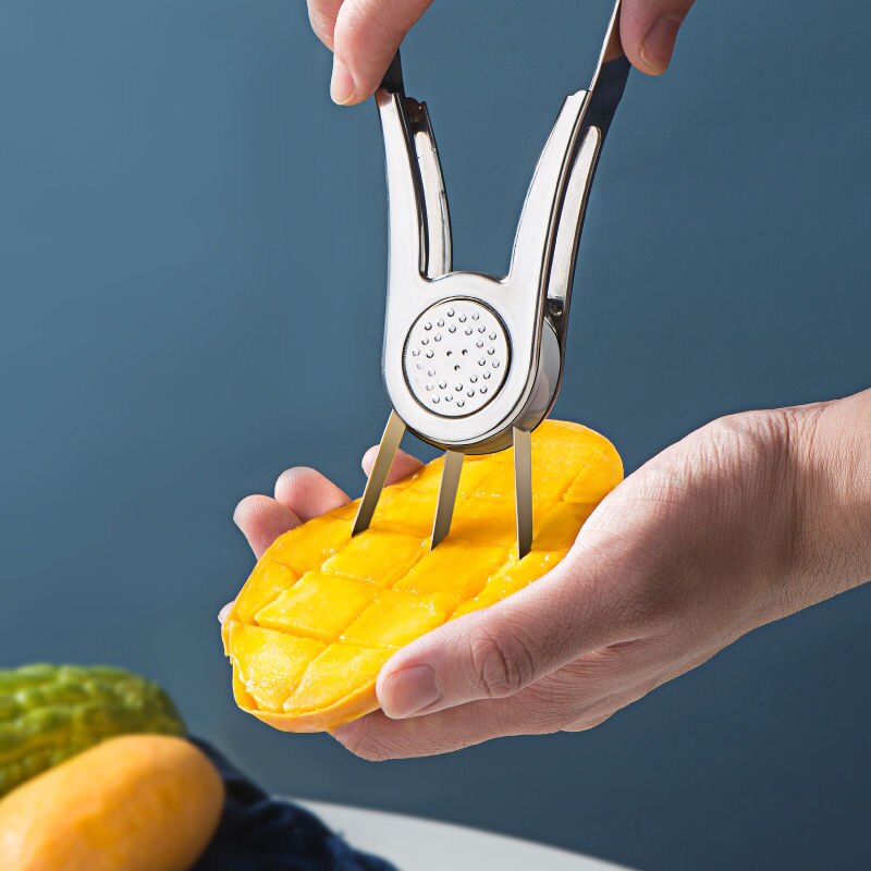Kreative Mangos Obst Cutter Maschine Fleisch Separator Edelstahl Mango schneiden Küche Gerät Zubehör