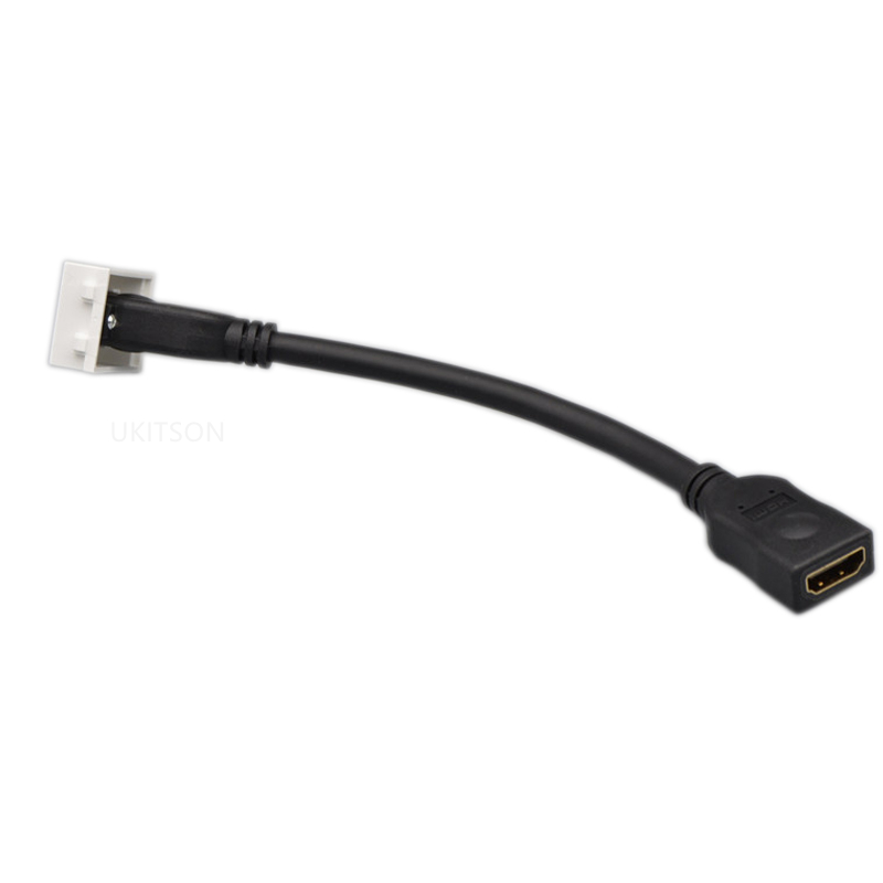 HDMI2.0 Socket Female To Female High Definition HDMI Module Slot With 20cm Wire For Wall Panel Faceplate