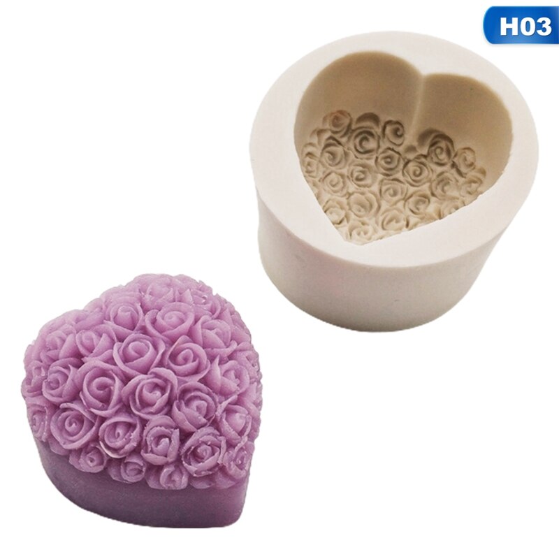 3D Bloem Zeep Siliconen Mal Chocolade Snoep Maken Tool Cake Bakvorm Handgemaakte Zeep Sugarcraft Pastry Diy Gereedschap Cupcake: H03