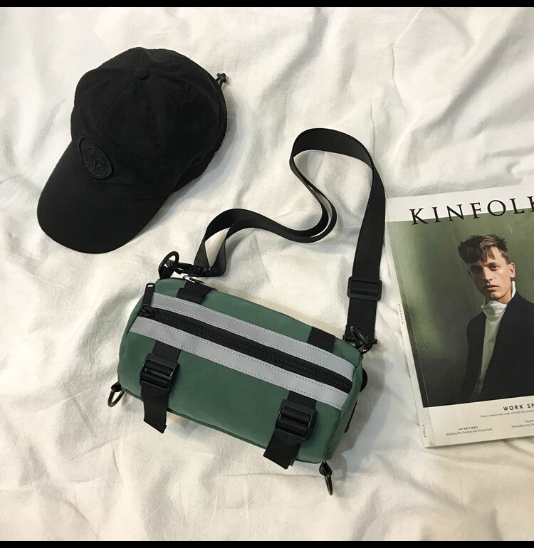 Märke original hong kong stil enkel axelväska hip hop tiaodi väska messenger väska: Grön