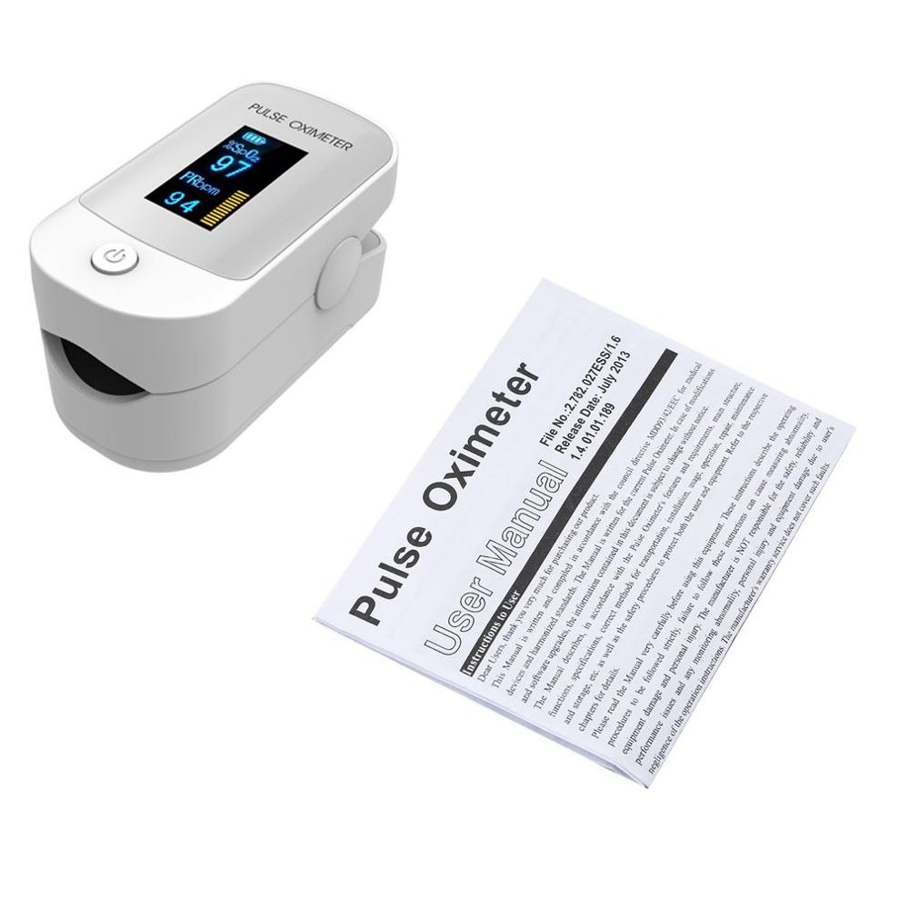 Finger tip puls oximeter meter spo 2 pulsmåler blod iltmætning oled oximeter til husholdningsbrug
