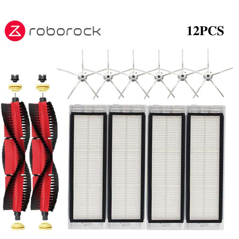 Roborock S5 S50 S51 S55 S6 S60 S6 Pure Akcesoria do odkurzaczy Filtr HEPA Ściereczka do mopa Boczna szczotka główna Części zamienne: Brązowy