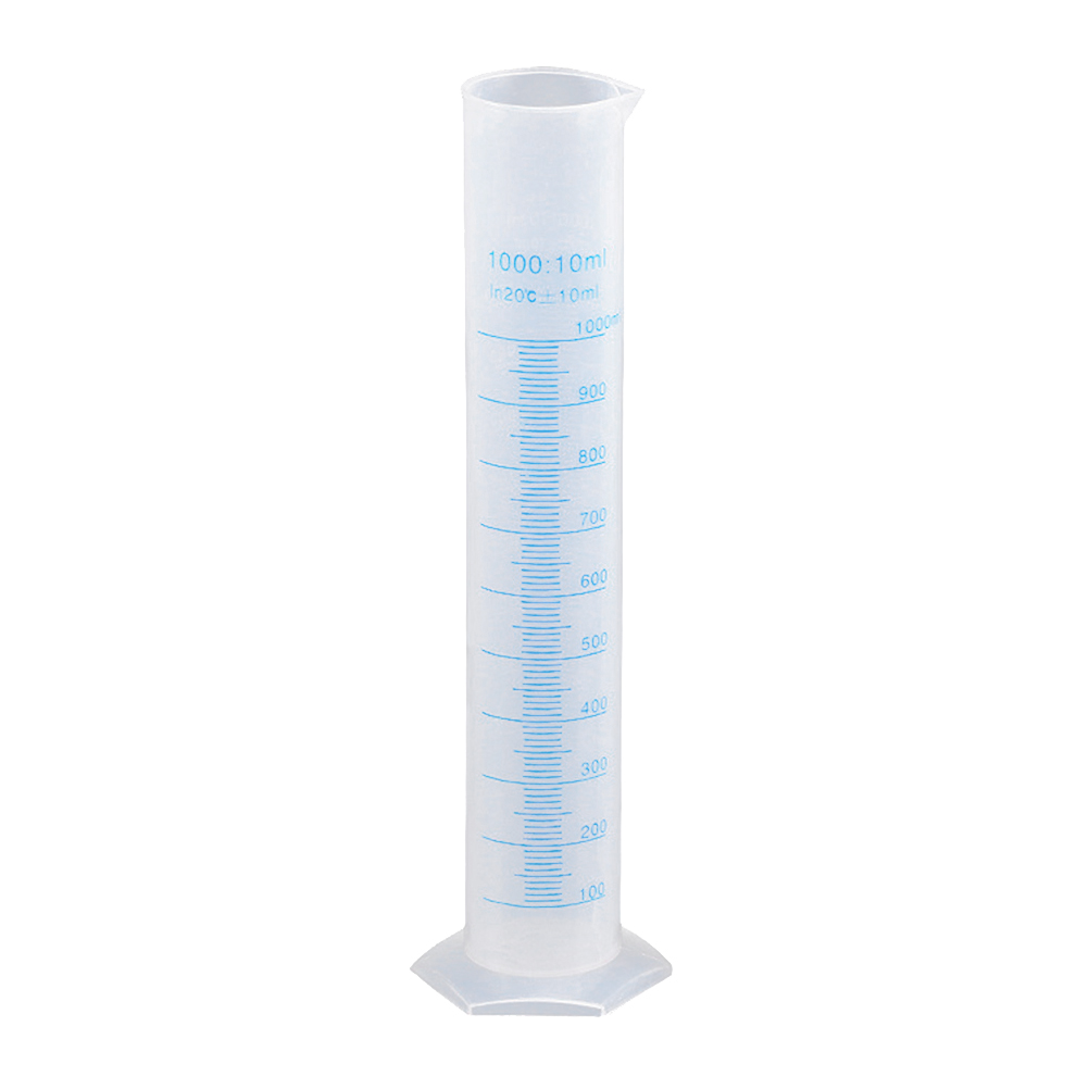 1000ml Transparent Measuring Cylinder Plastic Graduated Cylinder Hexagonal Base (As Shown)