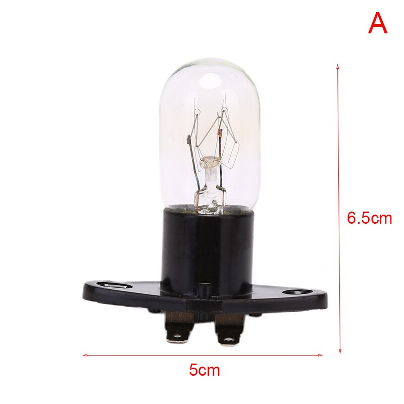 1pc Universal Microwave Oven Global Light Lamp Bulb Base 250V 20W Replacement: A