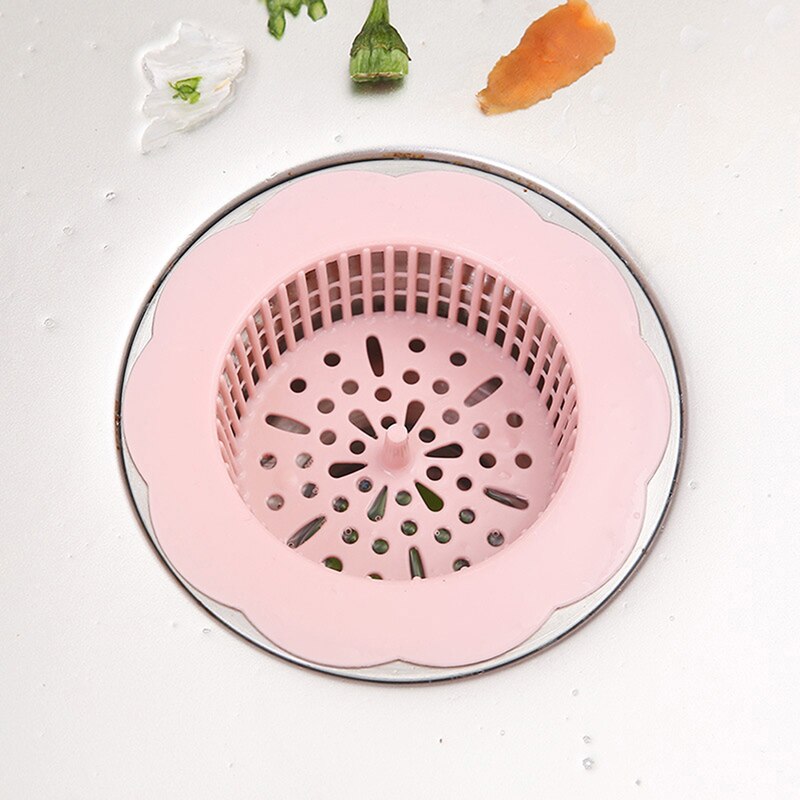 Kitchen Sink Filter Screen Floor Drain Hair Stopper Hand Sink Plug Bath Catcher Sink Strainer Cover Tool: Pink