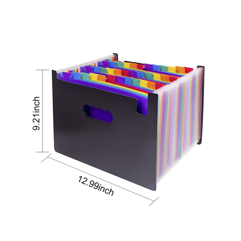 48 Pocket Expanding For Files Folder-Plastic Rainbows Files Organizers A4 Letter Size For Portable Documents Holder Wallet Files