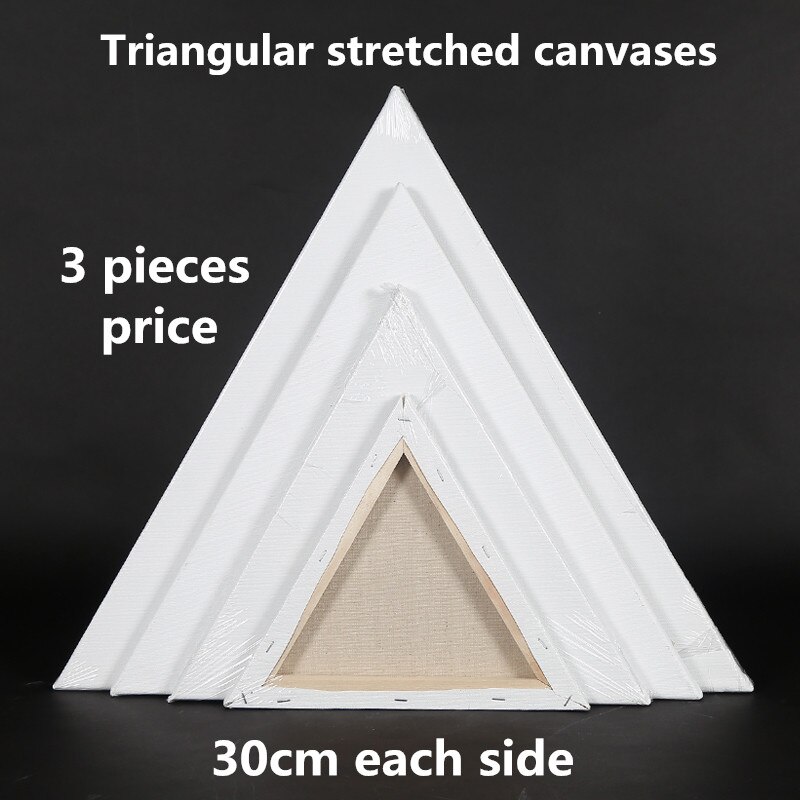 30 cm taille triangulaire forme spéciale toile pour peinture 3 pièces