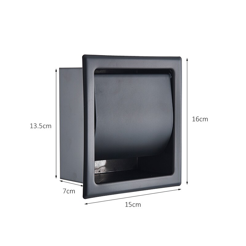 Bathroom Toilet Paper Holder Matte Black Chrome Stainless Steel 304 Roll Paper Box Porta Papel Higienico Roll Paper Tissue Box