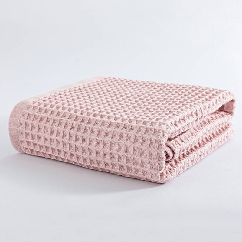 Baumwoll-Waffel-Badetuch für Damen und Herren, Badezimmerhandtuch, Erwachsene, 70 x 140 cm: Gelb / 2 stücke