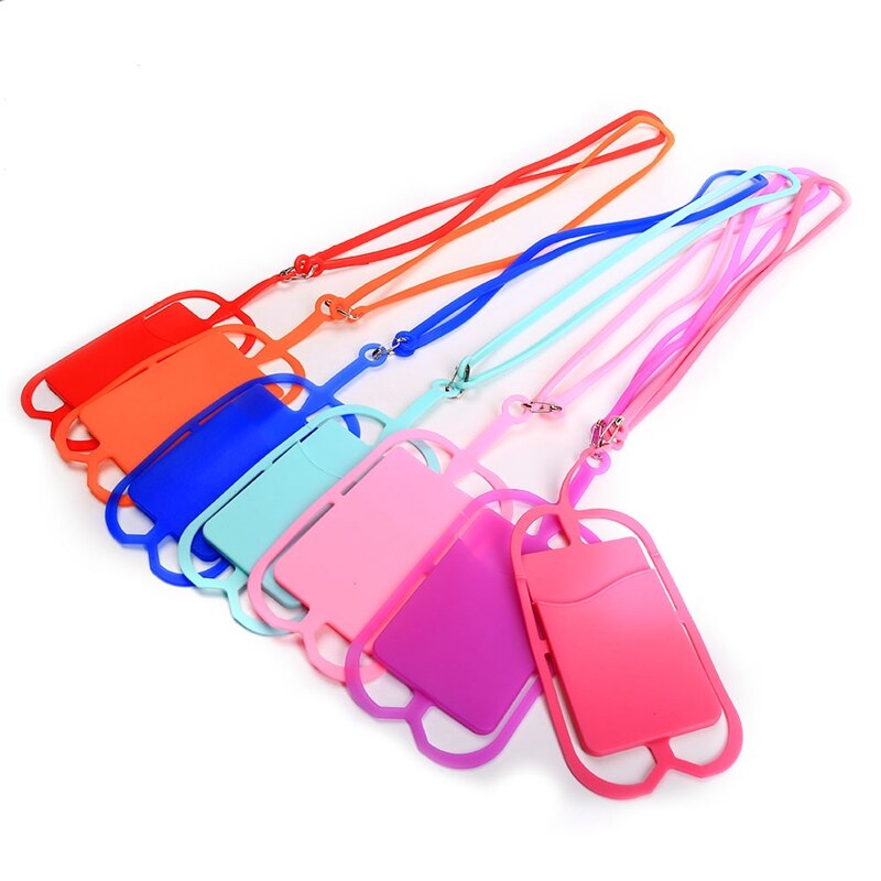 Silicone Del Telefono Mobile della Cordicella Della Cinghia del Collo Della Collana Del Braccialetto di Carta Set di Clip