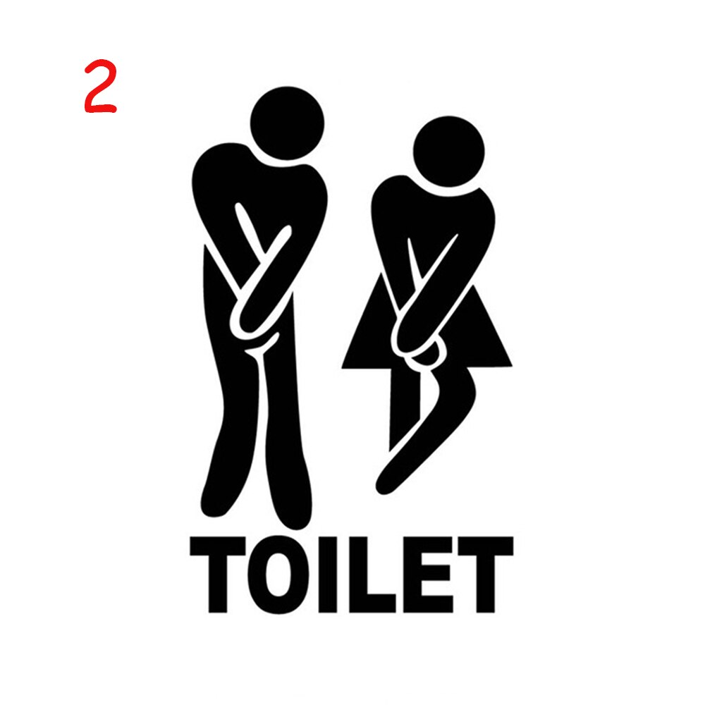 Waterproof Wall Art Mr. &amp; Mrs. Decals Public WC Sign Toilet Stickers Removable Poster Funny Pattern Bathroom Door Ornament: 2