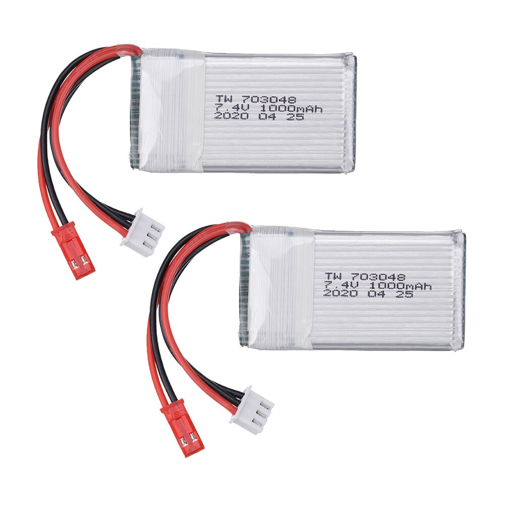 7,4 v 1000mah Lipo batería para MJXRC X600 U829A U829X X600 F46 X601H JXD391 FT007 Lipo batería 7,4 V batería de juguete 703048: 2pcs