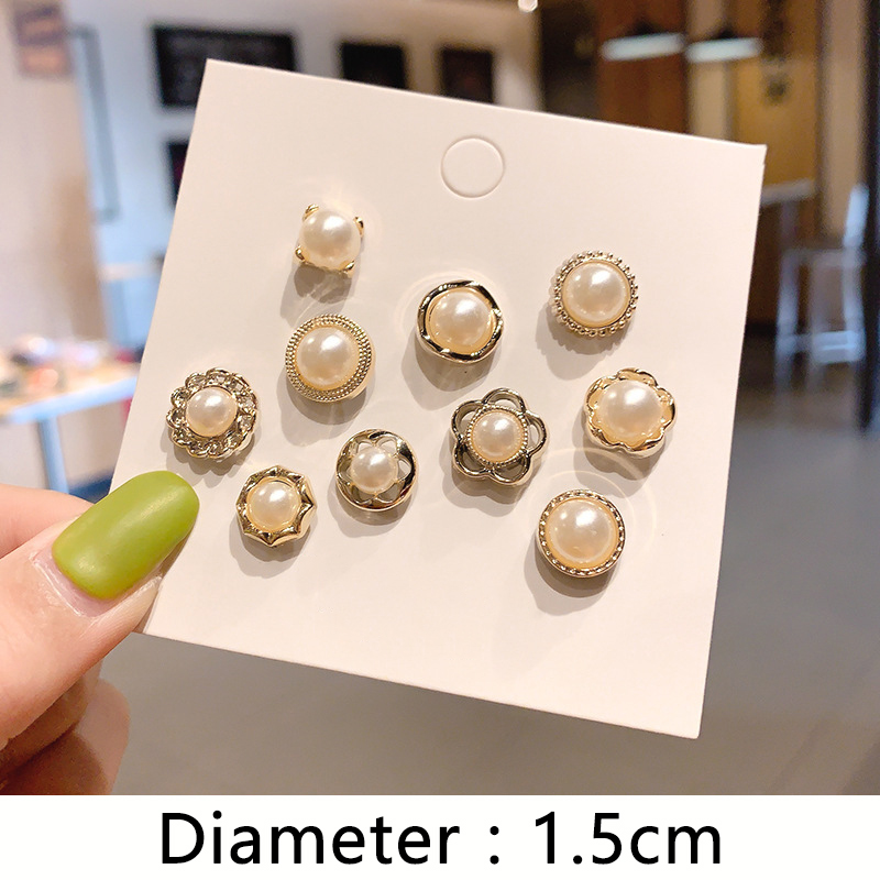 10 stück broschen, damennadeln, kleiderdekoration, Anti-entblößungsschnalle, niedlicher halsverschluss, nagel, perlenknopf-accessoires