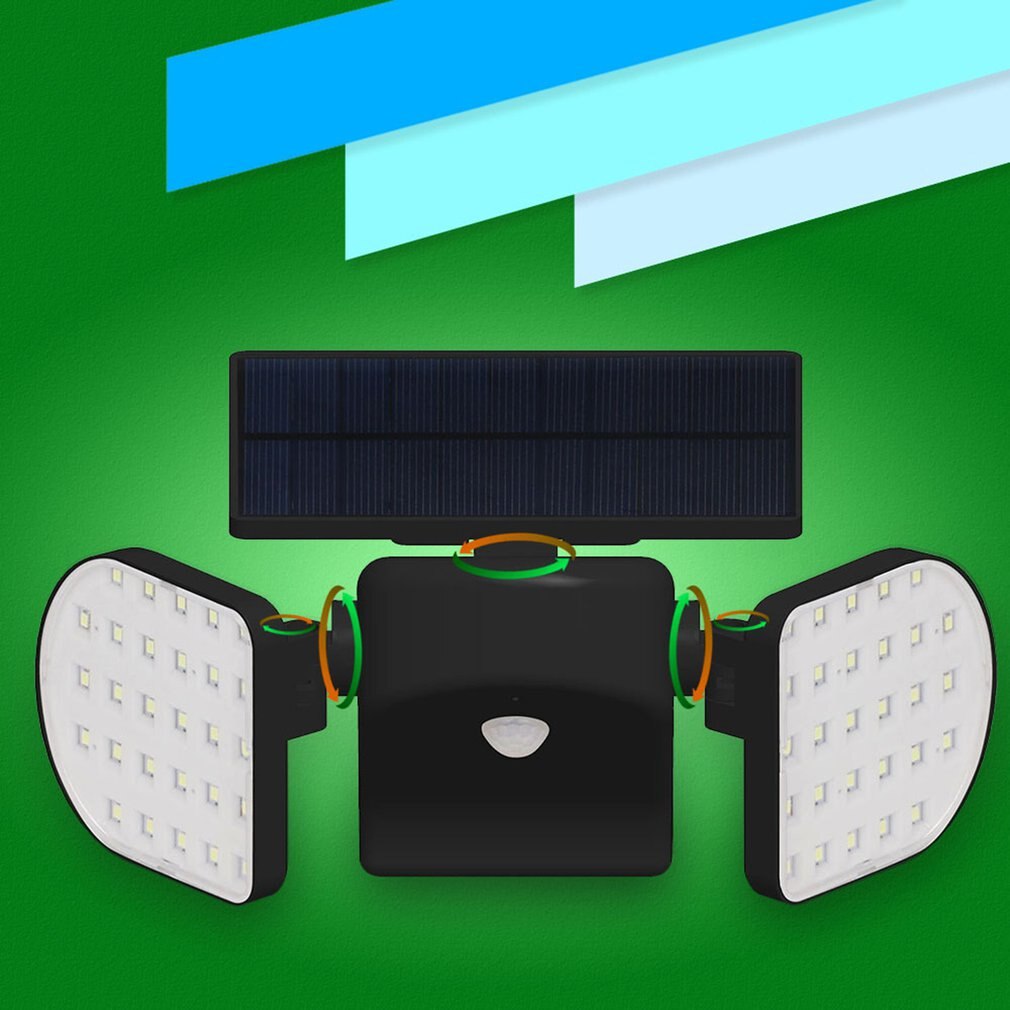 Human Induction Landscape Street Light Courtyard outdoors Lighting wall Light Solar Square Double Head Spotlight