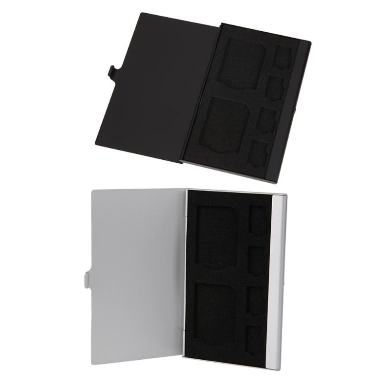 Aluminium Sd/Tf Geheugenkaarten Opbergdoos 2 Sd + 4TF Micro Sd Kaarten Beschermende Box Organizer Case houder Protector Box