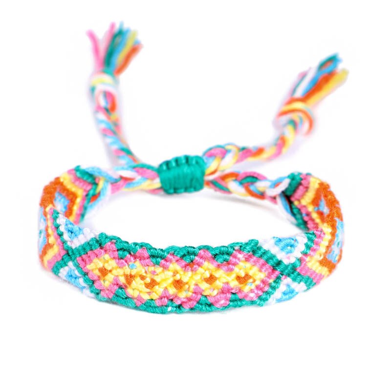 Boho Etnico Braccialetto Fatto A Mano Della Spiaggia di Estate Della Treccia String Involucro di Cotone Corda Intrecciata Braccialetti di Amicizia Per Le Donne Degli Uomini