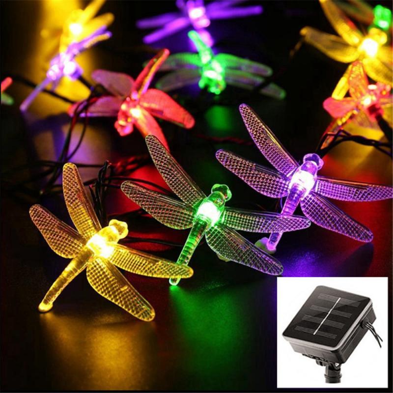 Libelle Solar- Schnur Lichter 20 LED Wasserdicht Fee Beleuchtung Für drinnen/draussen Garten Terrasse Hochzeit Party Dekoration