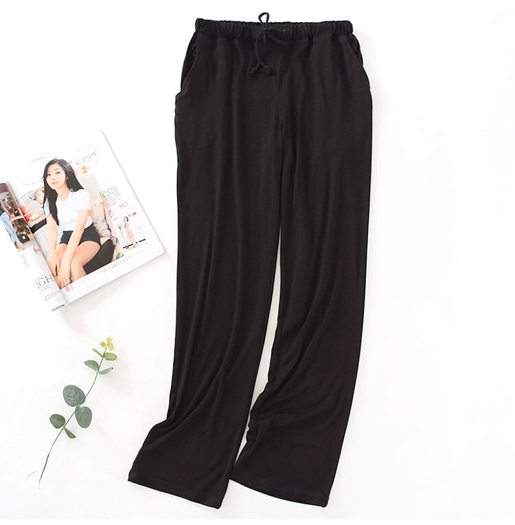 Zomer Vrouwen Broek Modale Dunne En Najaar Pyjama Thuis Broek Losse Grote Maat Sport Stretch Kan Gedragen Worden buiten: black / M