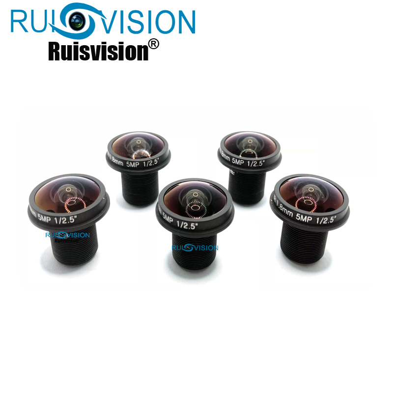 M12 1/2.5" 1.8mm Lens CCTV Camera Lens HD 5MP Pixel Fisheye Lens For 2MP 3MP 4MP 5MP Analog AHD IPC Camera 5PCS/10pcs optional