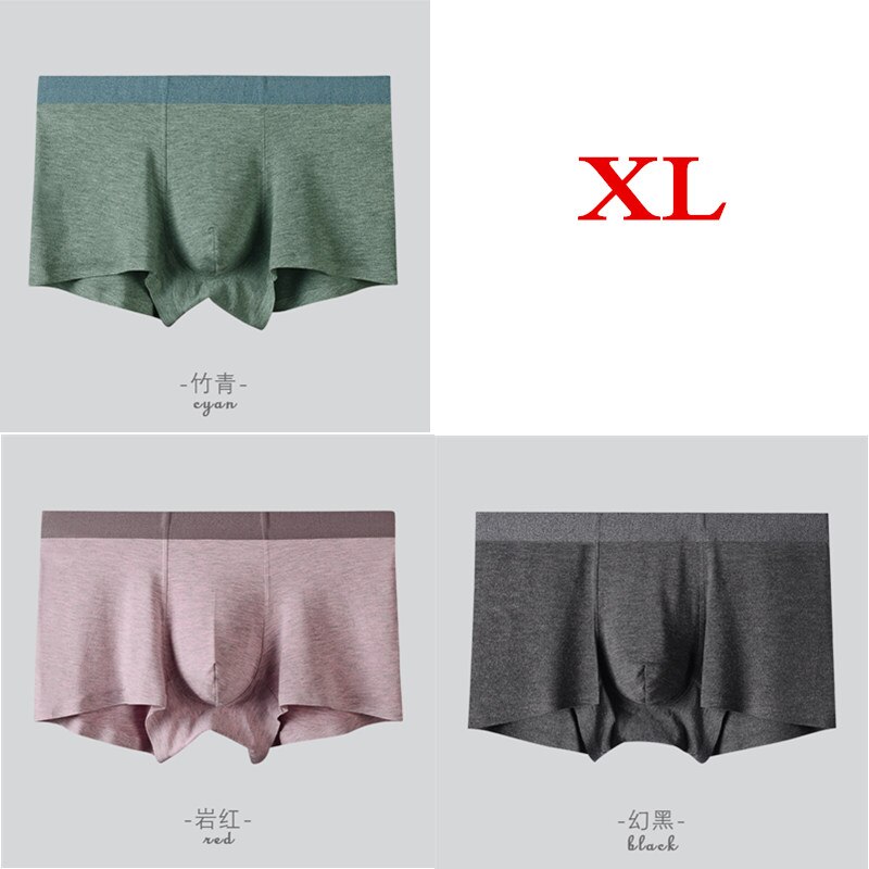 3 unids/lote, ropa interior Xiaomi para hombres, hilo de fibra de color, ropa interior sin costuras para hombres, nuevas bragas exuberantes para hombres, boxer , calzoncillos transpirables: Green Pink Black XL