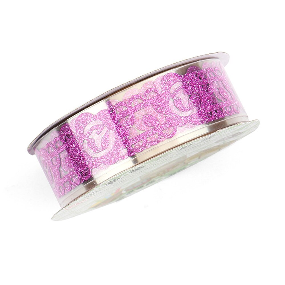 1 rollo de cinta adhesiva de oro brillante creativa, cintas de encaje con purpurina, cintas Washi manual autoadhesivo para estudiantes, decoración DIY