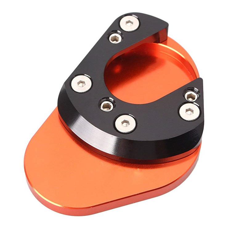 Motocicleta forte suporte lateral para ktm duke125/200/390 rc125/200/390 690 moto kickstand suporte lateral placa de extensão: Orange (black cover)