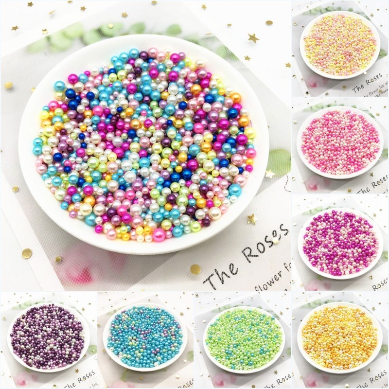 Perles en Imitation acrylique pour artisanat, mélange de 3/4/5mm, sans trou, perles d'art de fabrication de bijoux, matériel artisanal, 10g