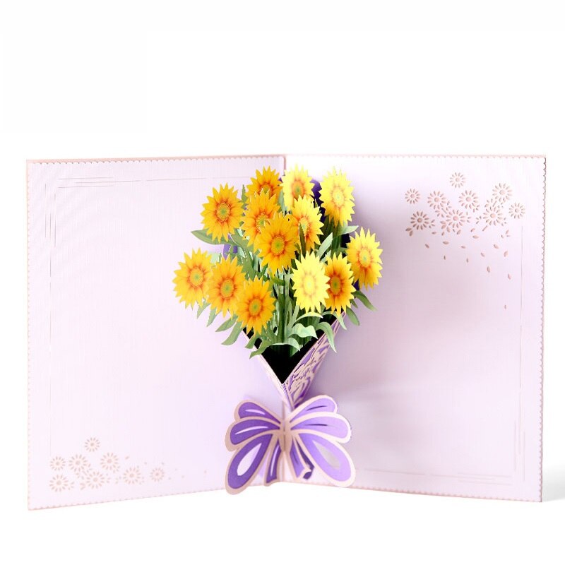 3d pop-up kort blomster fødselsdag jubilæum postkort ahorn kirsebær træ bryllup invitationer lykønskningskort mors dag: 2