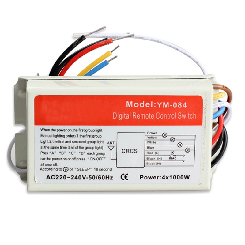 Interruptor de Control remoto inalámbrico para lámpara, interruptor de Control remoto Digital para lámpara de iluminación inteligente, 1/2/3/4 vías de encendido/apagado, 220V