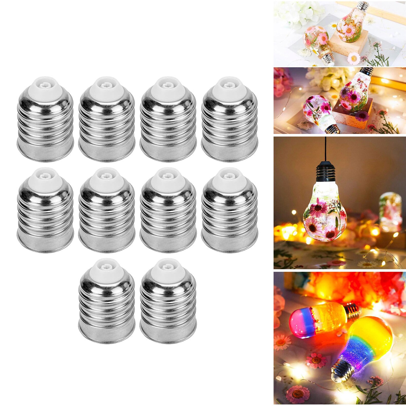 10x Led Lamp Cap Cover Gloeilamp Hars Mallen Voor Diy Craft Wall Decor