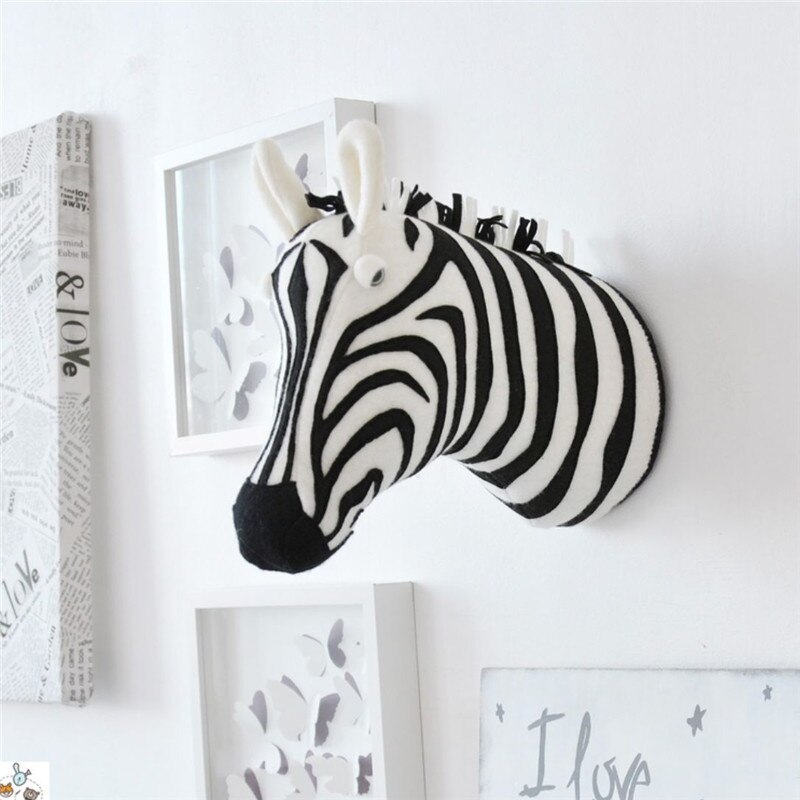 Zebra/Olifant/Giraffe 3D Dierenkop Muur Mount Knuffels Kinderen Kinderkamer Muur Opknoping Decoratie Verjaardag Kerst