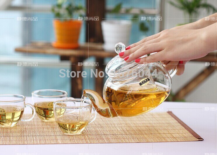 1 ST 400 ml, 600 ml, 800 ml, 1000 ml hittebestendige glazen theepot speciale koffiepot G0125
